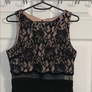 Nightway Mesh Lining Gown w/ Left Leg Slit